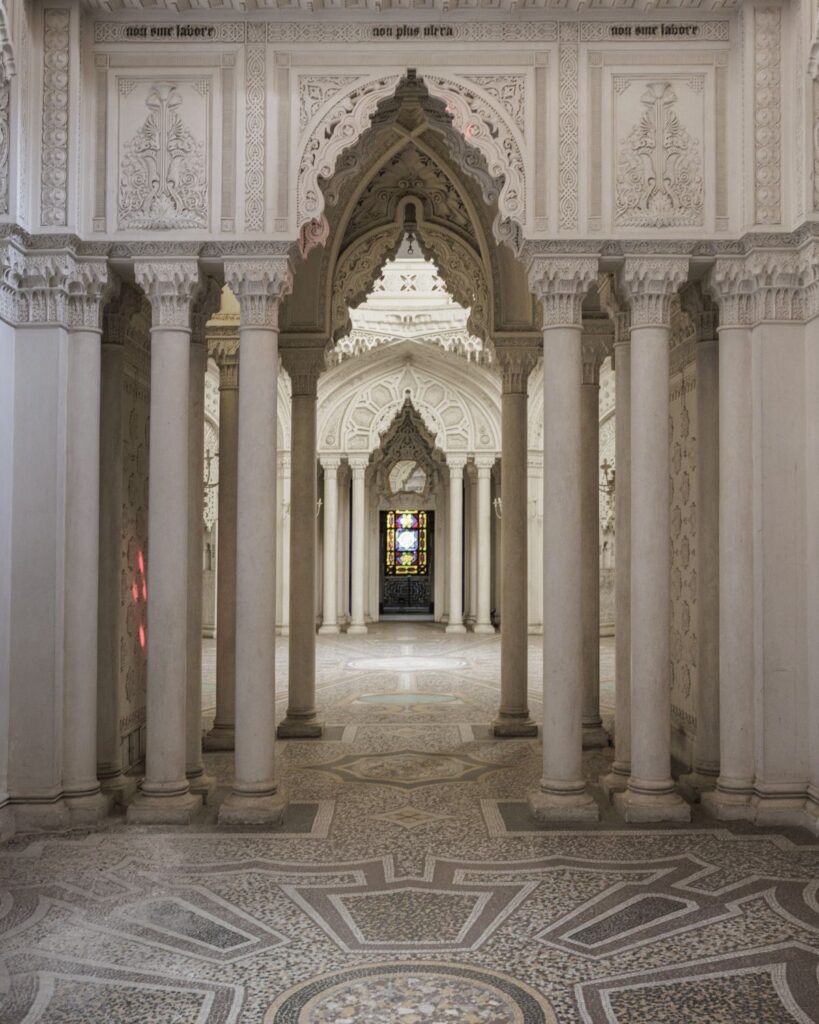 Exterior of Sammezzano Castle amid its monumental park
