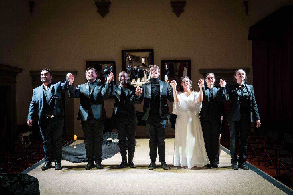 Young opera performers rehearsing at Palazzo Corsini al Prato in Florence